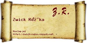 Zwick Réka névjegykártya
